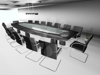 Royalty Free Clipart Image of a Boardroom