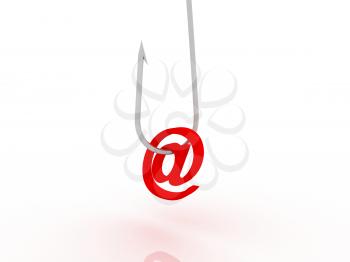 Royalty Free Clipart Image of a Fishhook With an Ampersand