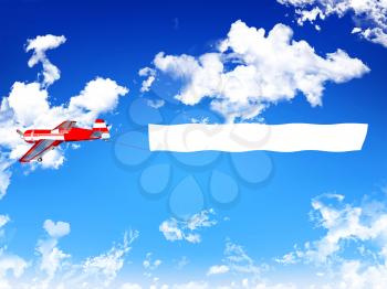 Royalty Free Clipart Image of an Airplane Pulling a Banner