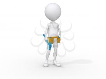 Royalty Free Clipart Image of a Person with a Tool Belt