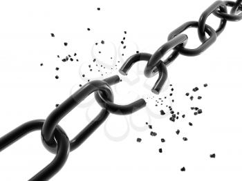 Royalty Free Clipart Image of a Broken Chain