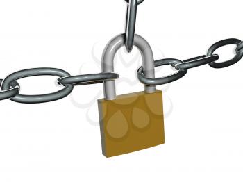Royalty Free Clipart Image of a Fastened Lock