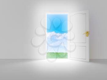 Royalty Free Clipart Image of an Opened Door
