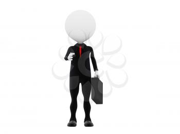 Royalty Free Clipart Image of a Figure With a Briefcase