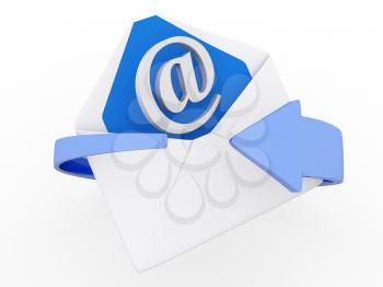 Royalty Free Clipart Image of an Opened Envelope