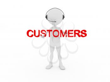 Royalty Free Clipart Image of a Customers Care Representative
