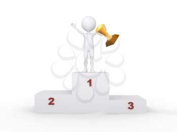 Royalty Free Clipart Image of a Figure On a Podium