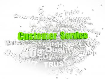 Royalty Free Clipart Image of Customer Service On a Cloud