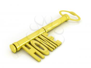Royalty Free Clipart Image of a Home Key