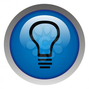 Royalty Free Clipart Image of a Button With a Lightbulb Symbol