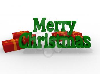 Royalty Free Clipart Image of a Merry Christmas With Block Letters