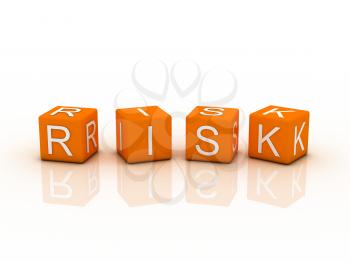 Royalty Free Clipart Image of Risk Block Letters in Orange