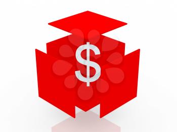 Royalty Free Photo of a Dollar Sign in a Box