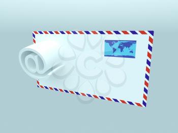 Royalty Free Clipart Image of an Emailed Letter