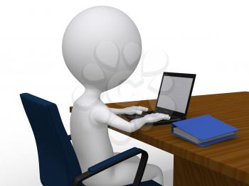 Royalty Free Clipart Image of a Figure With a Laptop
