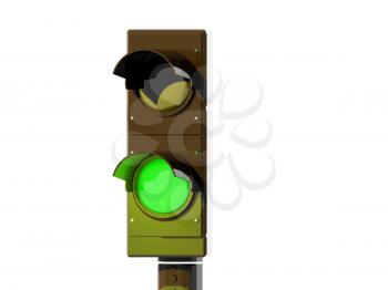 Royalty Free Clipart Image of Green Traffic Light
