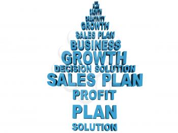 Royalty Free Clipart Image of an Arrow With Business Words