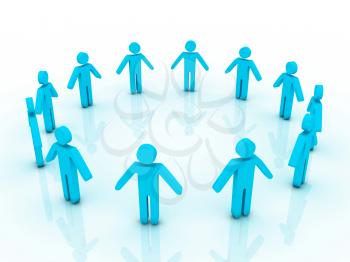 Royalty Free Clipart Image of Figures Forming a Circle