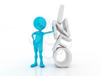 Royalty Free Clipart Image of a Figure Standing Next to the Word Info