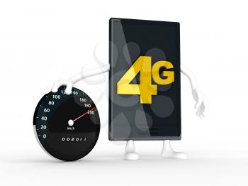 Royalty Free Clipart Image of a 4G Symbol