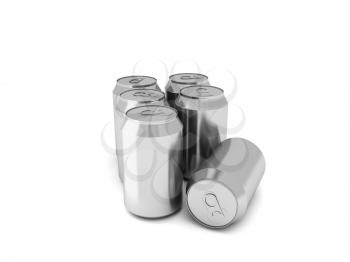 Royalty Free Clipart Image of Drink Cans