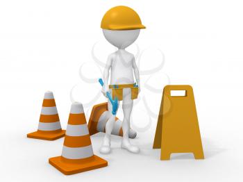 Royalty Free Clipart Image of an Under Construction Area