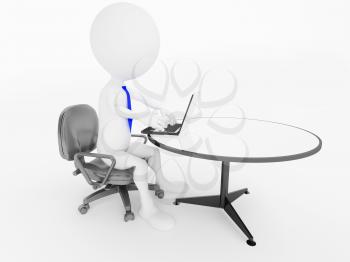 Royalty Free Clipart Image of a Person Sitting in an Office Chair