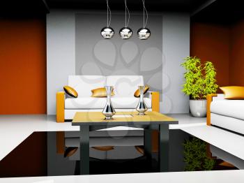 Royalty Free Clipart Image of an Office Waiting Room