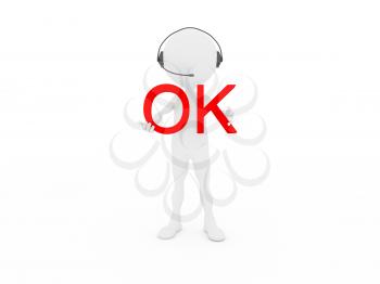 Royalty Free Clipart Image of a Phone Operator
