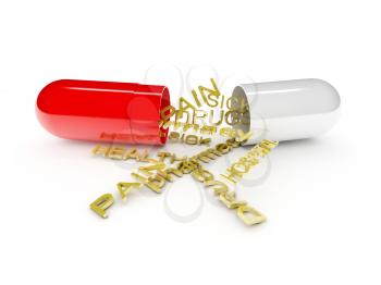 Royalty Free Photo of Words in an Open Capsule