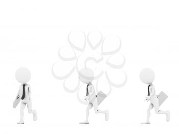 Royalty Free Clipart Image of People Running With Briefcases