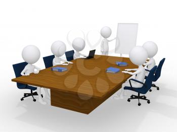 Royalty Free Clipart Image of People in a Boardroom