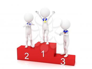 Royalty Free Clipart Image of People On a Podium