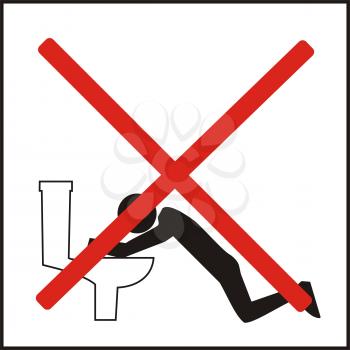 Royalty Free Clipart Image of an Icon Prohibiting Vomiting in a Public Toilet