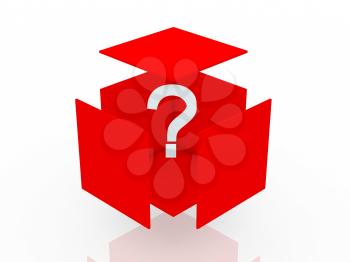 Royalty Free Clipart Image of a Question Mark Inside a Box