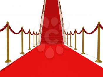 Royalty Free Clipart Image of a Red Carpet Going Up Stairs