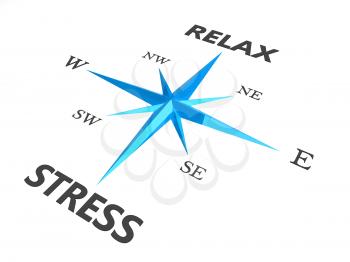 Royalty Free Clipart Image of a Compass With Relax and Stress