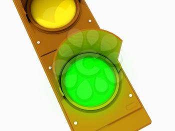 Royalty Free Clipart Image of a Green Traffic Light