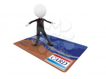 Royalty Free Clipart Image of a Businessman Surfing