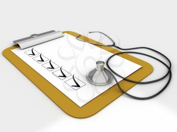 Royalty Free Clipart Image of a Clipboard and Stethoscope