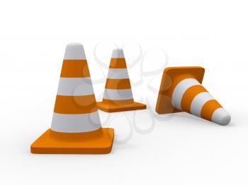 Royalty Free Clipart Image of Traffic Cones
