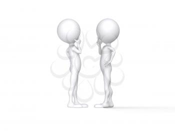 Royalty Free Clipart Image of People Carrying on a Conversation