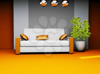 Royalty Free Clipart Image of a Waiting Room
