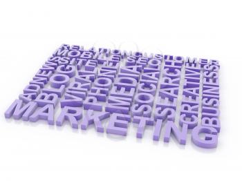 What is a Marketing. The concept of the words on white isolated background. 3d 