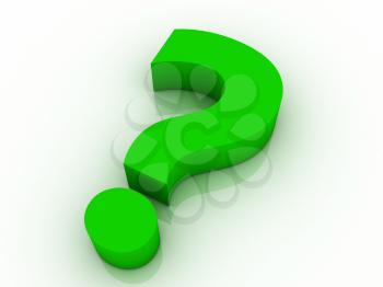 green 3d question mark 