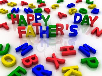Happy father's day spelled out with colorful letters 