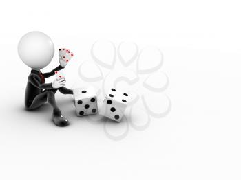 3D Man - Casino online games with copyspace