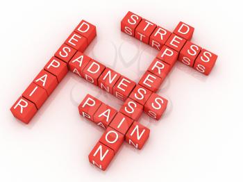 Royalty Free Clipart Image of Depression Outlined in a Scrabble Design