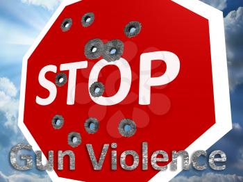 Royalty Free Clipart Image of a Stop Gun Violence Sign