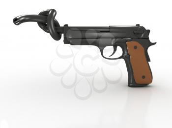 Royalty Free Clipart Image of a Concept for Gun Prohibition
